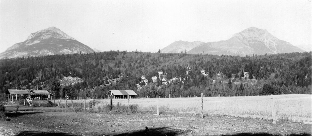 An old image of hills and mountains