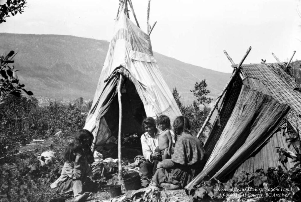 An old image of a Ktunaxa camp