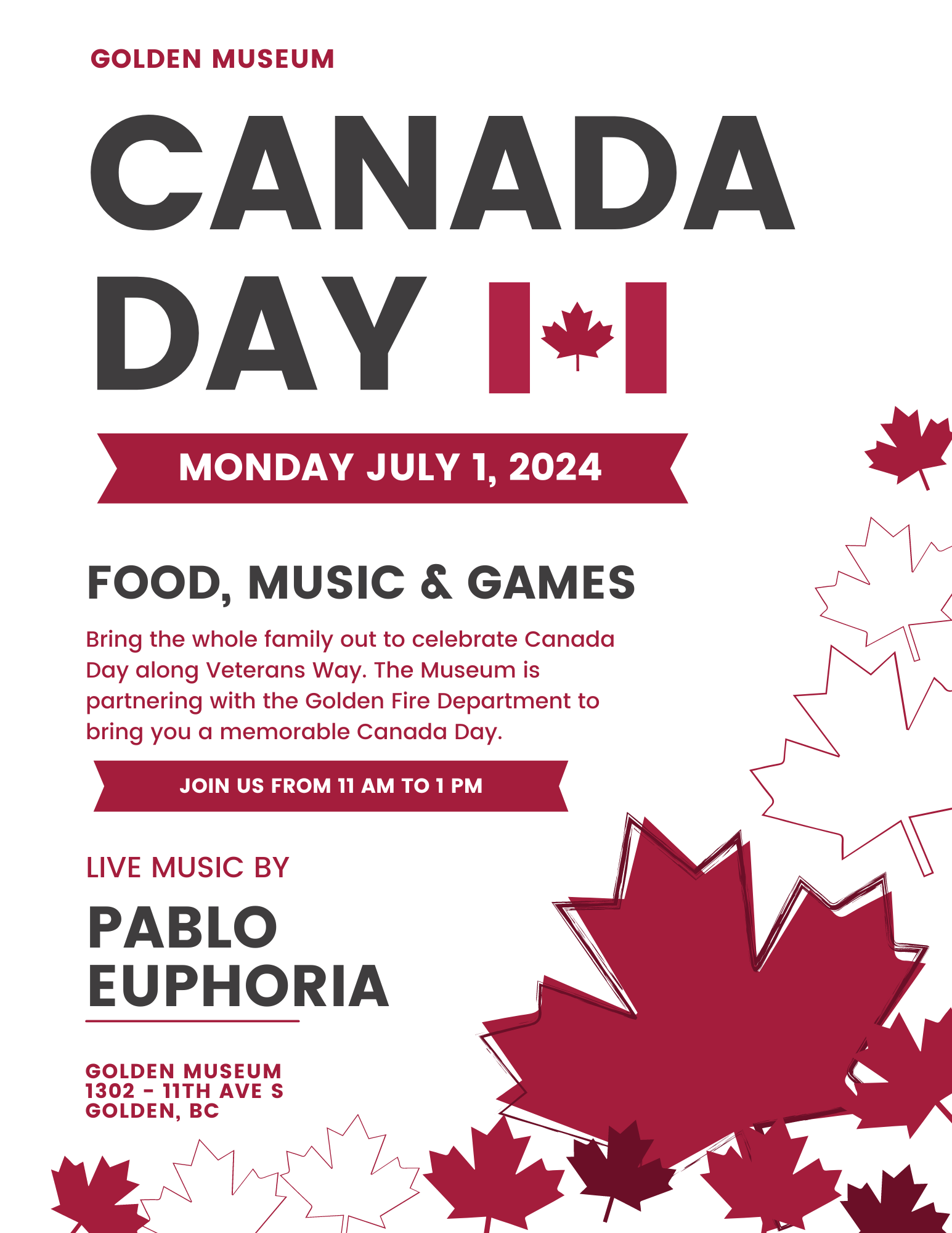 Red & White Canada Day Event A4 Flyer