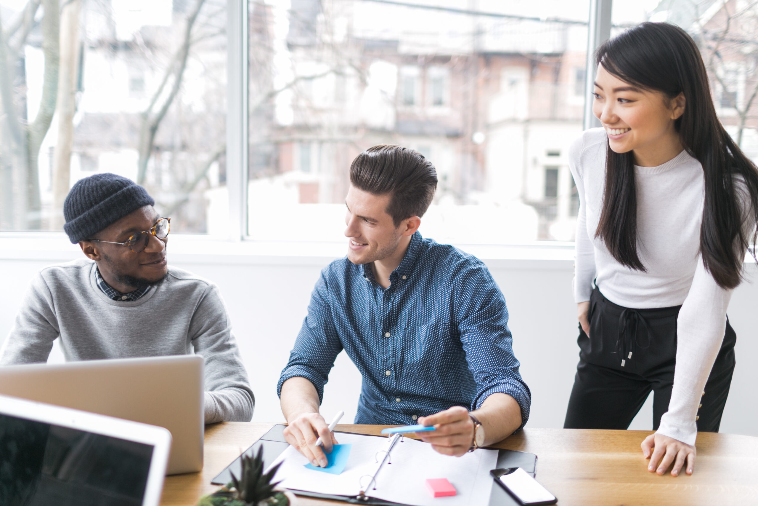 Young professionals working in an office